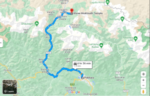 Distance form Pokhara to Muktinath